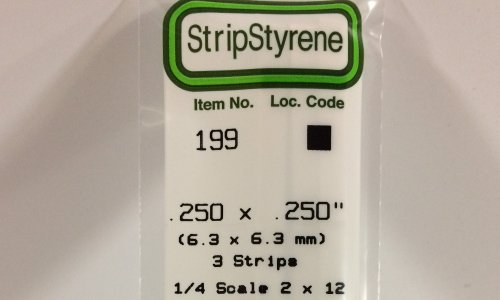 Styrene Strip .250 x .250 Evergreen 199