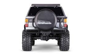 Traxxas 1/10 TRX-4 Nissan Pathfinder Silver Edition RC crawler featuring realistic suspension and rugged trim