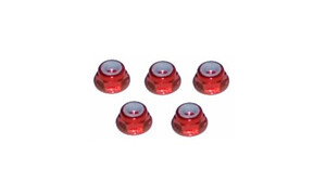 Red Flanged Nyloc Nut 3mm