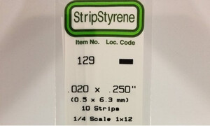 Evergreen 129 - .020" X .250" OPAQUE