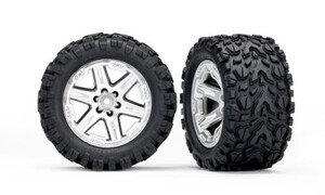 Traxxas 
Tires and wheels chrome 2WD Rustler 6774R
