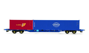 Hornby Touax, KFA, Container Wagon with 1 x 20' & 1 x 40' Containers - Era 11 R60132