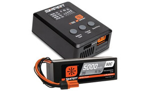 Spektrum Smart Powerstage Surface Bundle: 5000mAh 3S 50C LiPo Battery (IC5) / 100W S100 Charger SPMX-1034