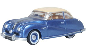 Oxford Diecast Model of the Blue/Ivory Austin Atlantic Coupe 76ATL006