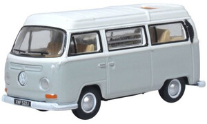 Oxford Diecast VW Bay Window Camper Silver Grey/White 76VW032