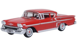 Oxford Diecast 1958 Chevrolet Impala Sports Coupe Rio Red 87CIS58003