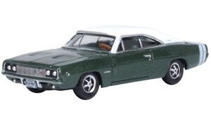 Oxford Diecast 1968 Dodge Charger Racing Greenand White 87DC68005