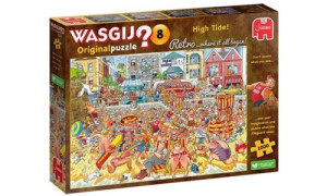 Holdson JUM00328 Wasgij Retro Original 8 – 1000pc puzzle imagining the lifeguard’s view in High Tide beach chaos