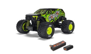Arrma Gorgon Grom Yellow Edition – 1/16 4WD brushed monster truck with clipless body and Smart LiPo battery