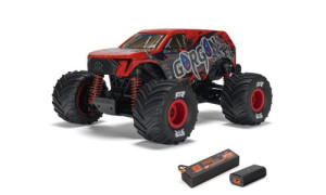 Arrma Gorgon Grom Red Edition – 1/16 4WD brushed monster truck with clipless body and Smart LiPo battery (ARA2130T2)