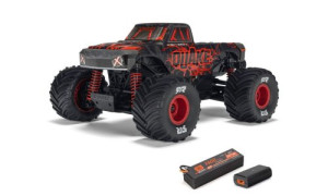 Arrma Quake Grom Red Edition – 1/16 4WD brushed monster truck with clipless body and Smart LiPo battery (ARA2137T1)
