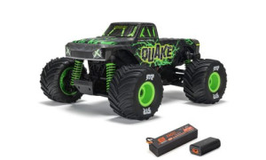 Arrma Quake Grom Green Edition – 1/16 4WD brushed monster truck with clipless body and Smart LiPo battery (ARA2137T2)
