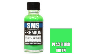 SMS PL43 Premium Fluro Green 30ml Lacquer Model Paint for airbrushing at MAS Hobbies Perth