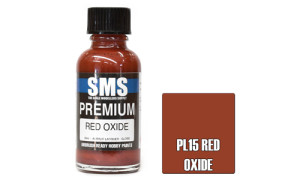 SMS PL15 Premium Red Oxide 30ml Lacquer Model Paint for airbrushing at MAS Hobbies Perth