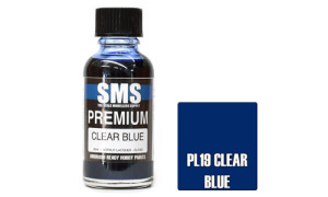 SMS PL19 Premium Clear Blue 30ml Lacquer Model Paint for airbrushing at MAS Hobbies Perth