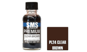 SMS PL24 Premium Clear Brown 30ml Lacquer Model Paint for airbrushing at MAS Hobbies Perth