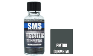 SMS PMT08 Metallic Gunmetal 30ml Lacquer Model Paint for airbrushing at MAS Hobbies Perth