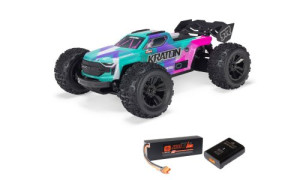 Arrma 1/16 Mini Kraton 3S DSC 4X4 RTR Brushless Speed Truck Teal Pink ARA2508ST2