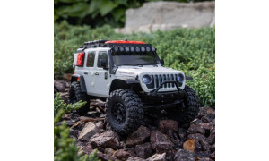 Axial SCX30 Jeep Wrangler JLU 1/30 4X4 RTR Brushed Rock Crawler White with authentic off‑road styling