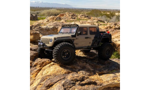Axial AXI-2443T1# SCX10 III Gladiator Tan featuring precision engineering, realistic stance and trail performance