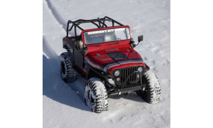 Axial 1/10 SCX10 III Jeep CJ-7 RTR (AXI03008V2T1) featuring red finish, 4WD capability and realistic trail styling