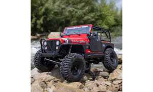 Axial AXI03008V2T1 1/10 SCX10 III Jeep CJ-7 4X4 RTR brushed rock crawler in red with detailed scale body