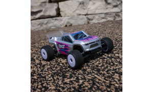 Micro-T 2S 2WD RTR Stadium Truck Losi 1/28 Scale Silver USB-C Fast Charging RC Car