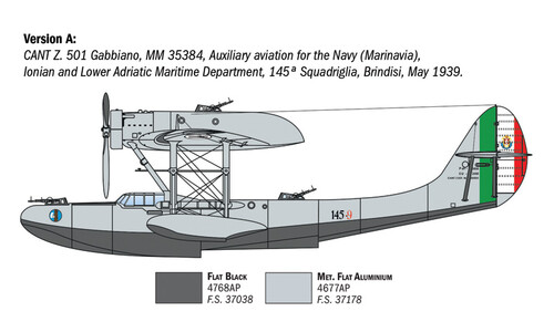 Italeri CANT Z.501 Gabbiano 0112 Version A