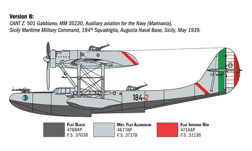 Italeri CANT Z.501 Gabbiano 0112 Version B