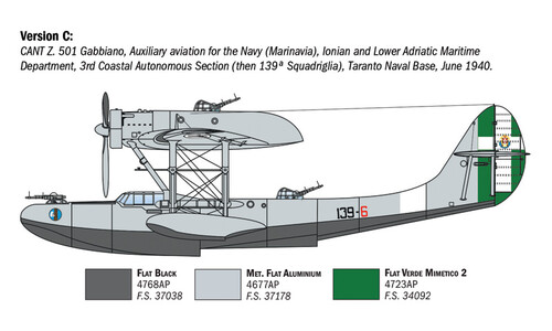 Italeri CANT Z.501 Gabbiano 0112 Version C