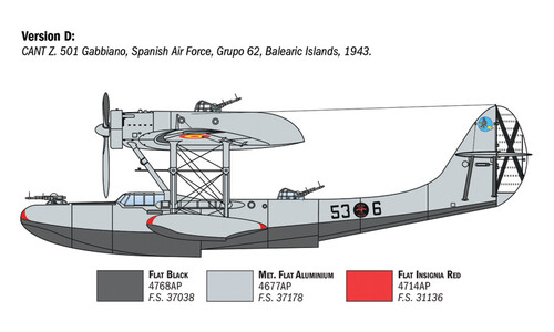 Italeri CANT Z.501 Gabbiano 0112 Version D