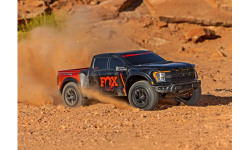Traxxas 101177-4 – Fox1 Edition Raptor RC truck with molded Ford body and black oxide hex hardware