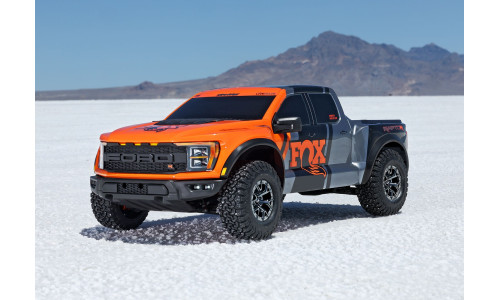 Traxxas Pro Scale Raptor – Fox2 graphics, molded grille, and realistic suspension for extreme terrain