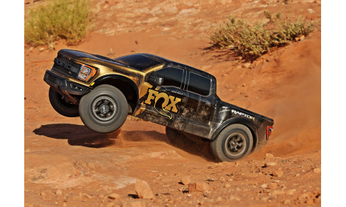 Traxxas Ford Raptor R – FOX Gold Edition RC truck with 60+ mph speed and clipless body mounting system
