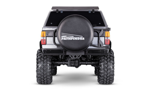 Traxxas 1/10 TRX-4 Nissan Pathfinder Silver Edition RC crawler featuring realistic suspension and rugged trim