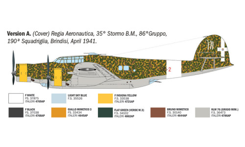 Italeri CANT Z.1007bis Alcione 1/72 1479 showcasing detailed fuselage features, tri-motor configuration and historic military aircraft character