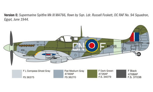 Italeri 1/72 Spitfire Mk.V / Mk.IX Aces Plastic Model Kit with detailed WWII fighter styling