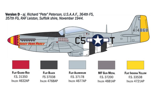 Italeri 1484 1/72 P-51D Mustang Aces Military Jet Replica