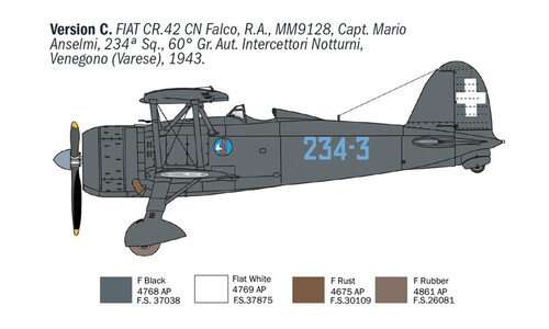 FIAT CR.42 CN "Falco" Night Fighter Italeri 1485 1/72 Scale Collectible