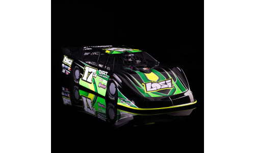 Losi 22S Dirt Oval Late Model LOS-2167T2 featuring fine moulding, high‑impact body graphics and reliable 2WD performance