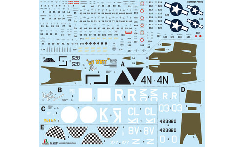 Italeri P-38 J Lightning 2834 Decals