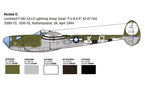 Italeri P-38 J Lightning 2834 Version C