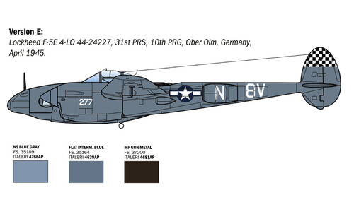 Italeri P-38 J Lightning 2834 Version E