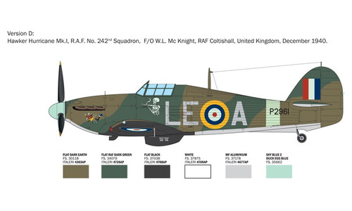 Italeri 2838 1/48 Hurricane Mk.I Aces WWII Fighter Replica