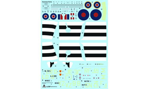 Italeri 1/48 Spitfire Mk. IX Aces 2843 featuring detailed WWII fighter aircraft styling and authentic ace pilot markings