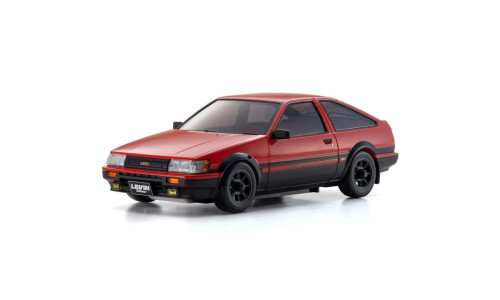 Kyosho 32641RBK Mini-Z Toyota Corolla Levin AE86 Red/Black AWD MA-020 Readyset with detailed JDM hatchback styling