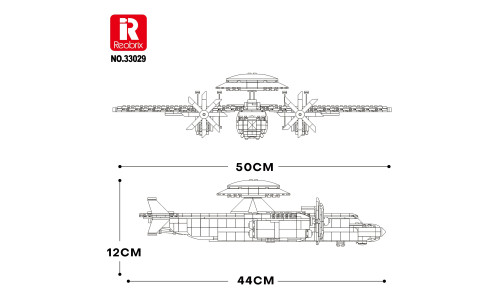 Reobrix KJ-600 AWACS Aircraft Brick Model Kit with 1144 pieces for construction and display