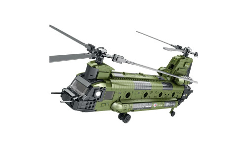 CH-47 Chinook Transport Helicopter Brick Model – Reobrix 33031 ABS plastic kit for ages 14 and up