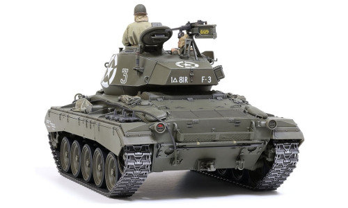 Tamiya 35391 M24 Chaffee showcasing detailed turret interior, textured armour plates and accurate WWII styling