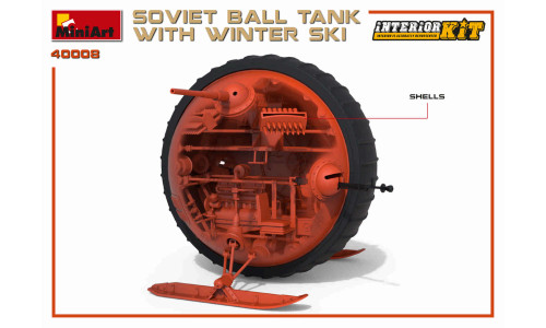 MiniArt Soviet Ball Tank 1/35 model (40008) with detailed interior parts, ski assemblies and clean surface textures